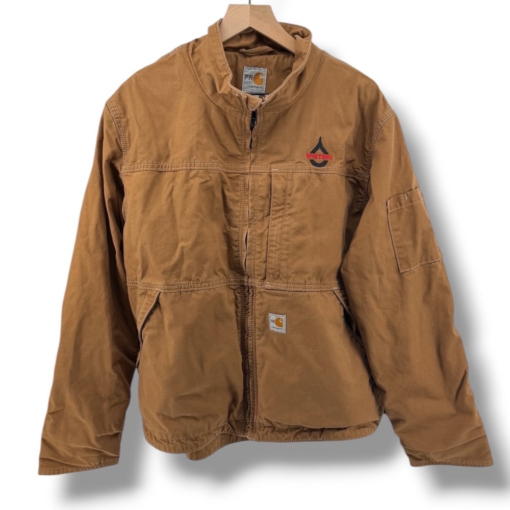 Carhartt FR Full Swing Quick Duck Jacket Men Large Brown Canvas Workwear Utility